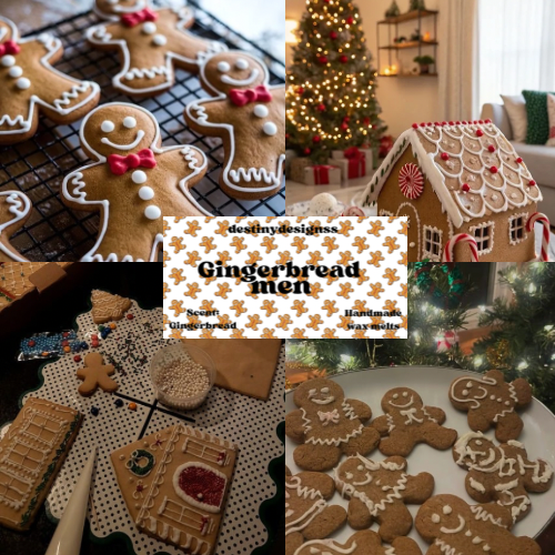 Hand poured Gingerbread men wax melt cup