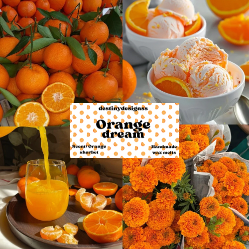 Hand poured oranges wax melt cup