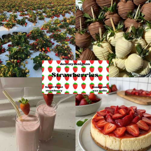 Hand-poured strawberry wax melt cup