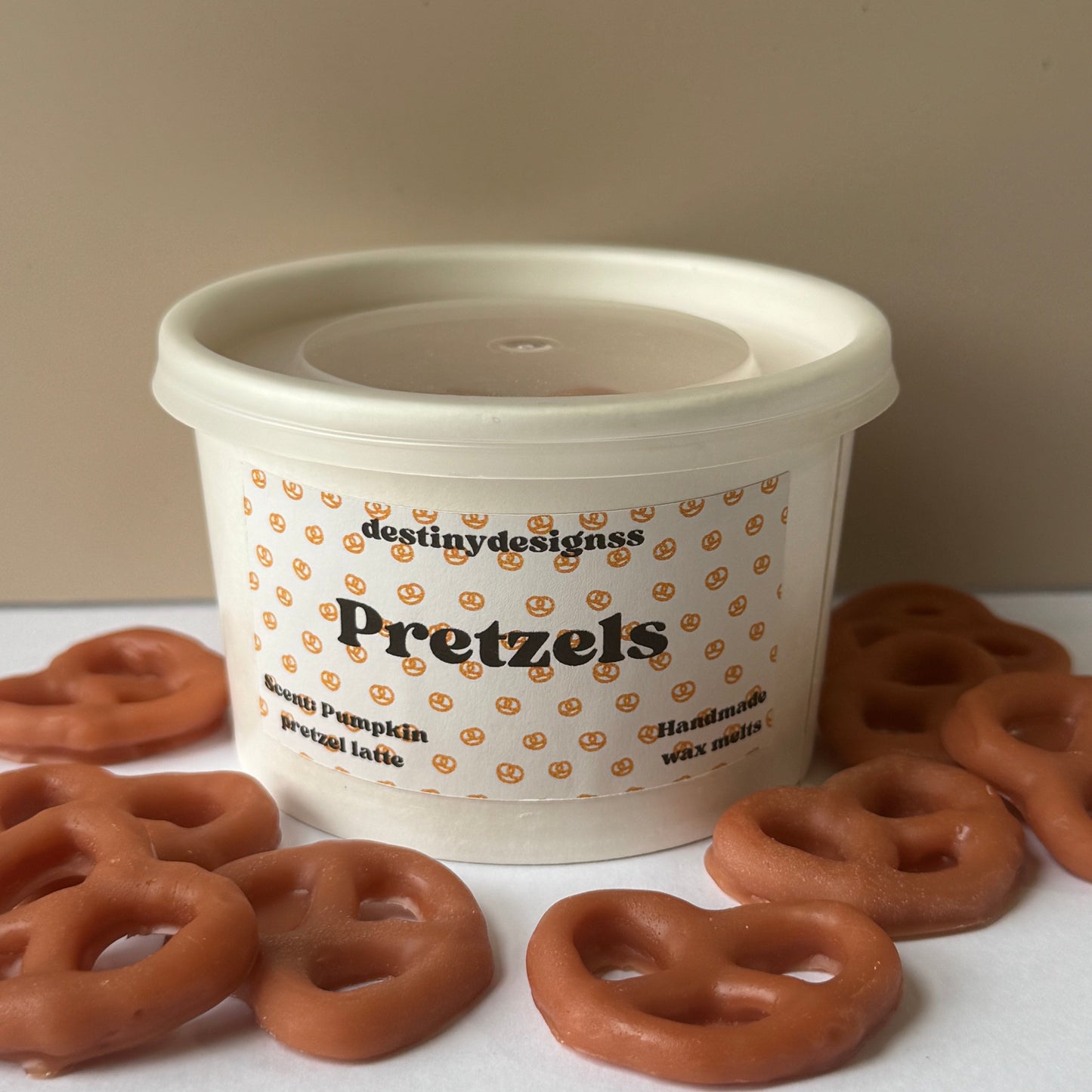 Hand-poured pretzel wax melt cup