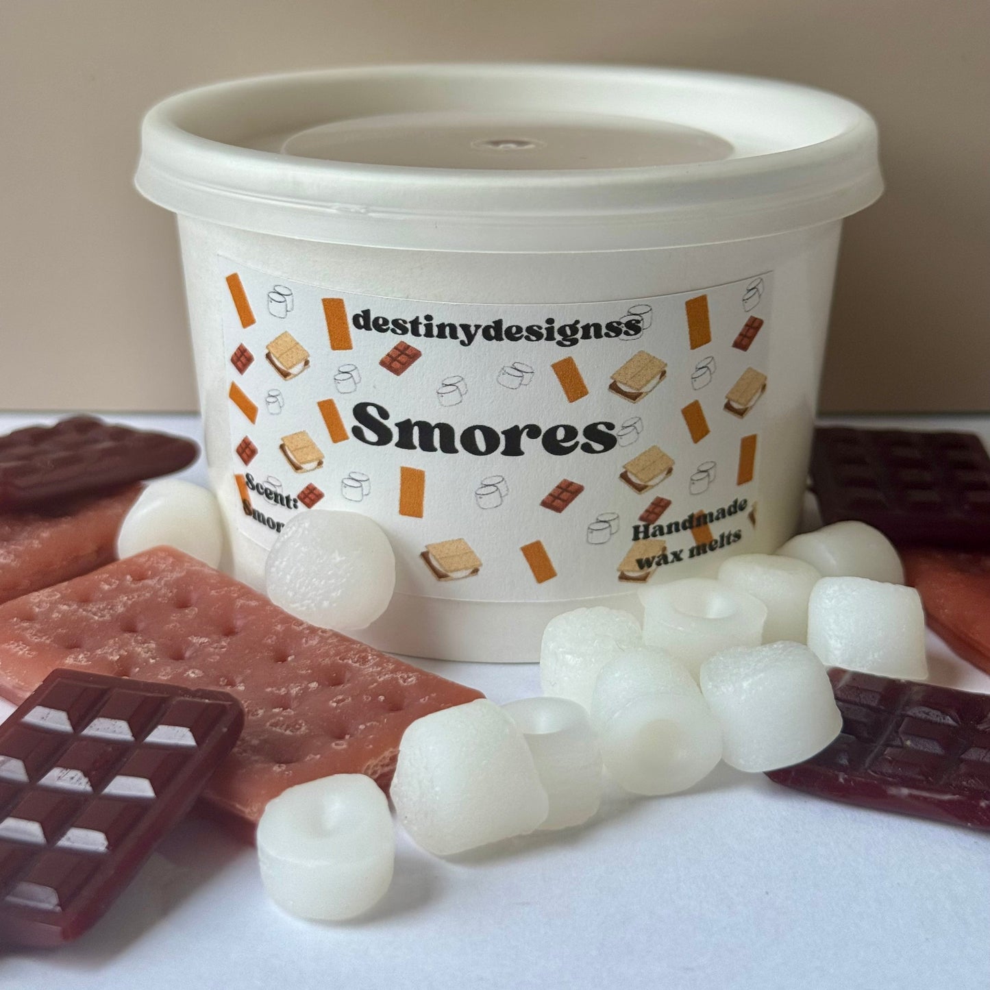 Smores wax melts cup-hand poured