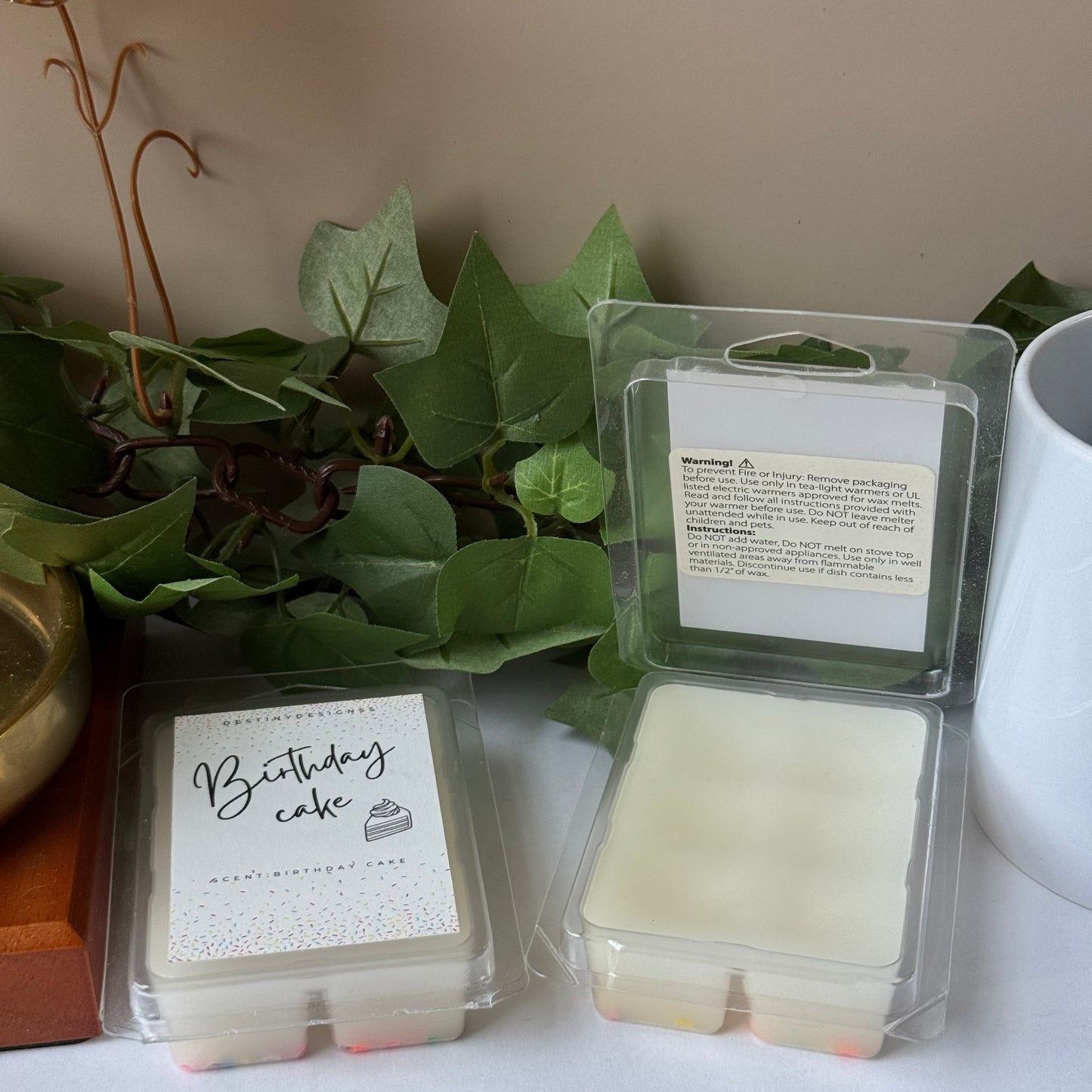 Birthday Cake Wax Melts – Hand-Poured 6-Cube Clamshell