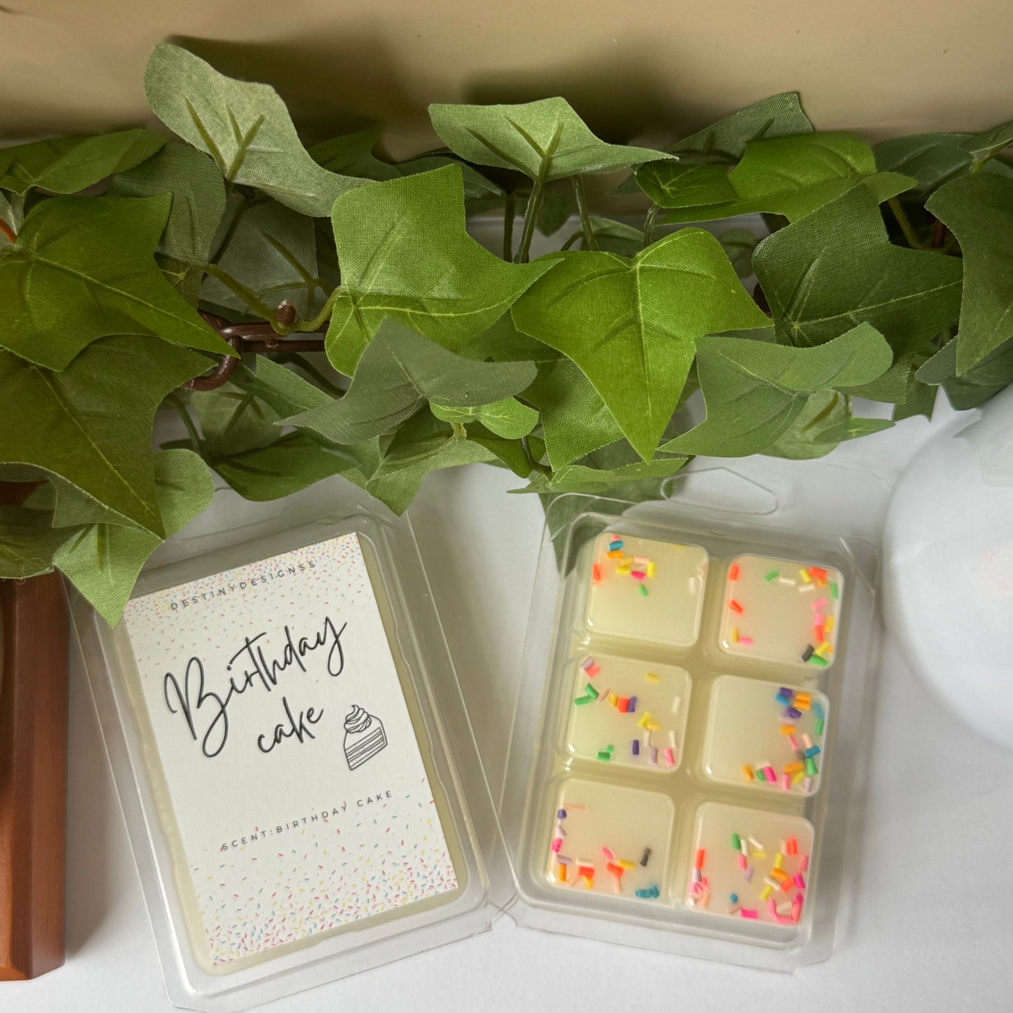 Birthday Cake Wax Melts – Hand-Poured 6-Cube Clamshell