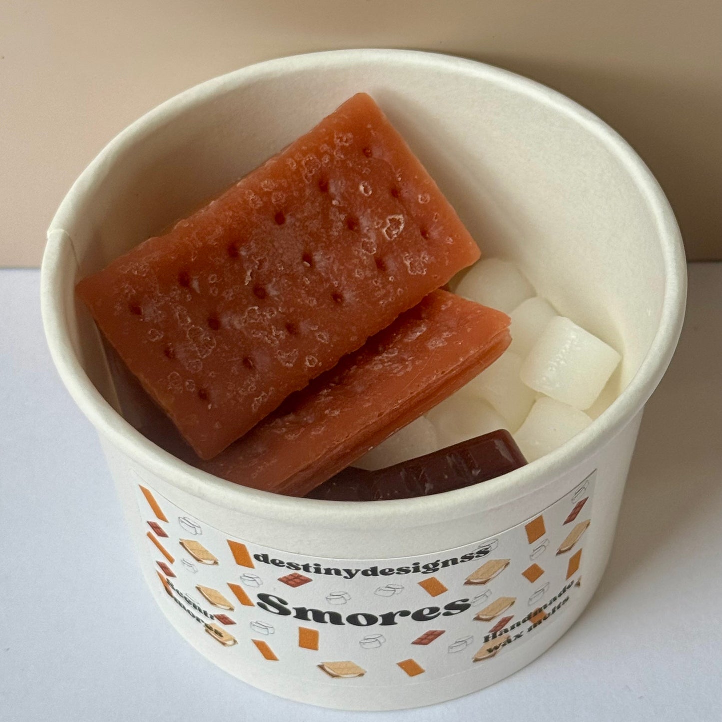 Smores wax melts cup-hand poured