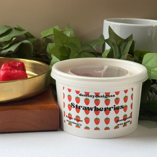Hand-poured strawberry wax melt cup