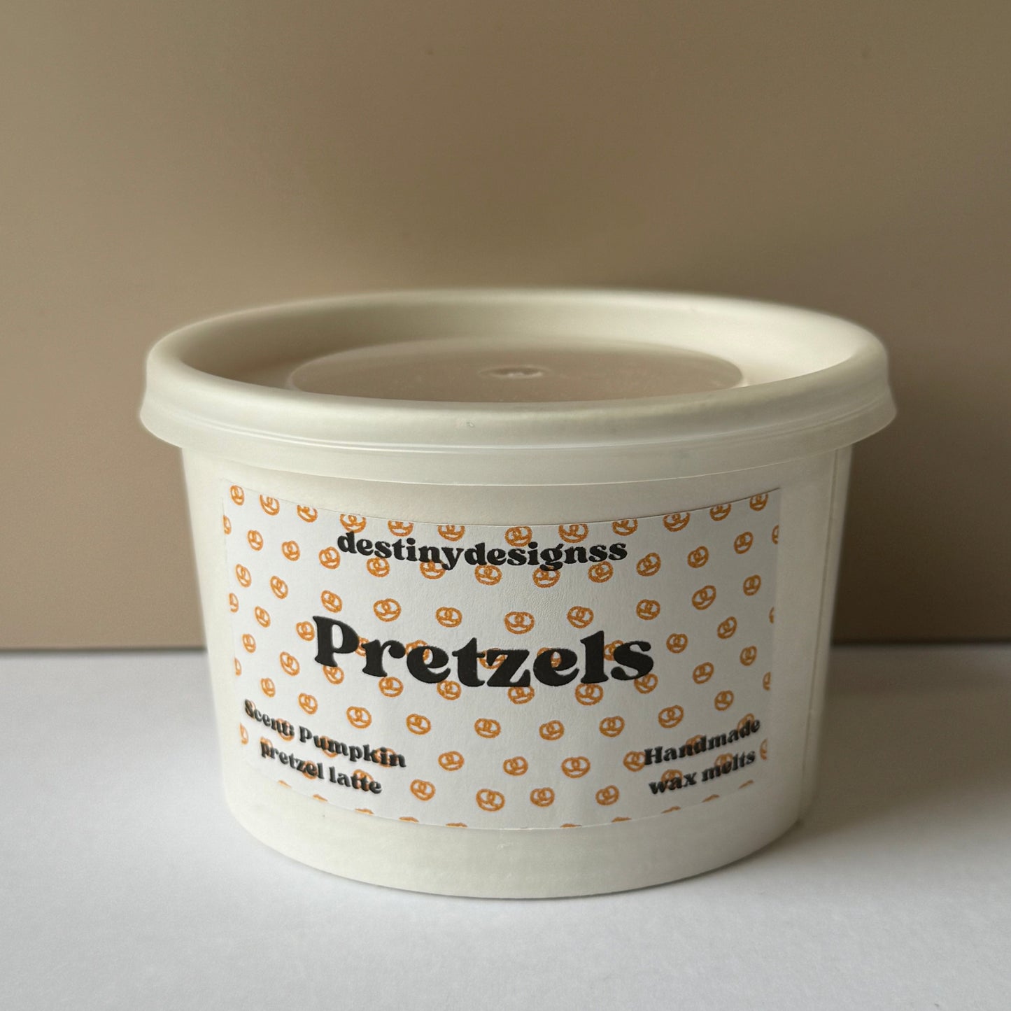 Hand-poured pretzel wax melt cup