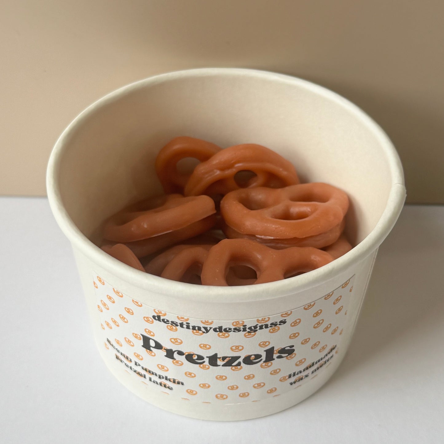 Hand-poured pretzel wax melt cup