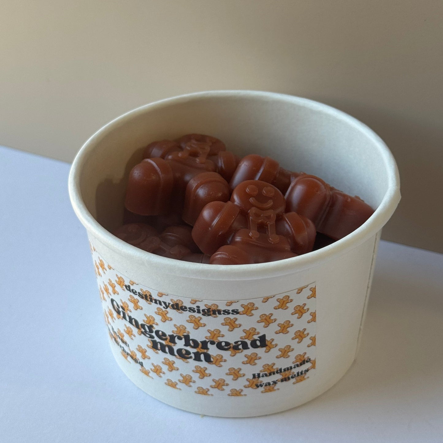 Hand poured Gingerbread men wax melt cup