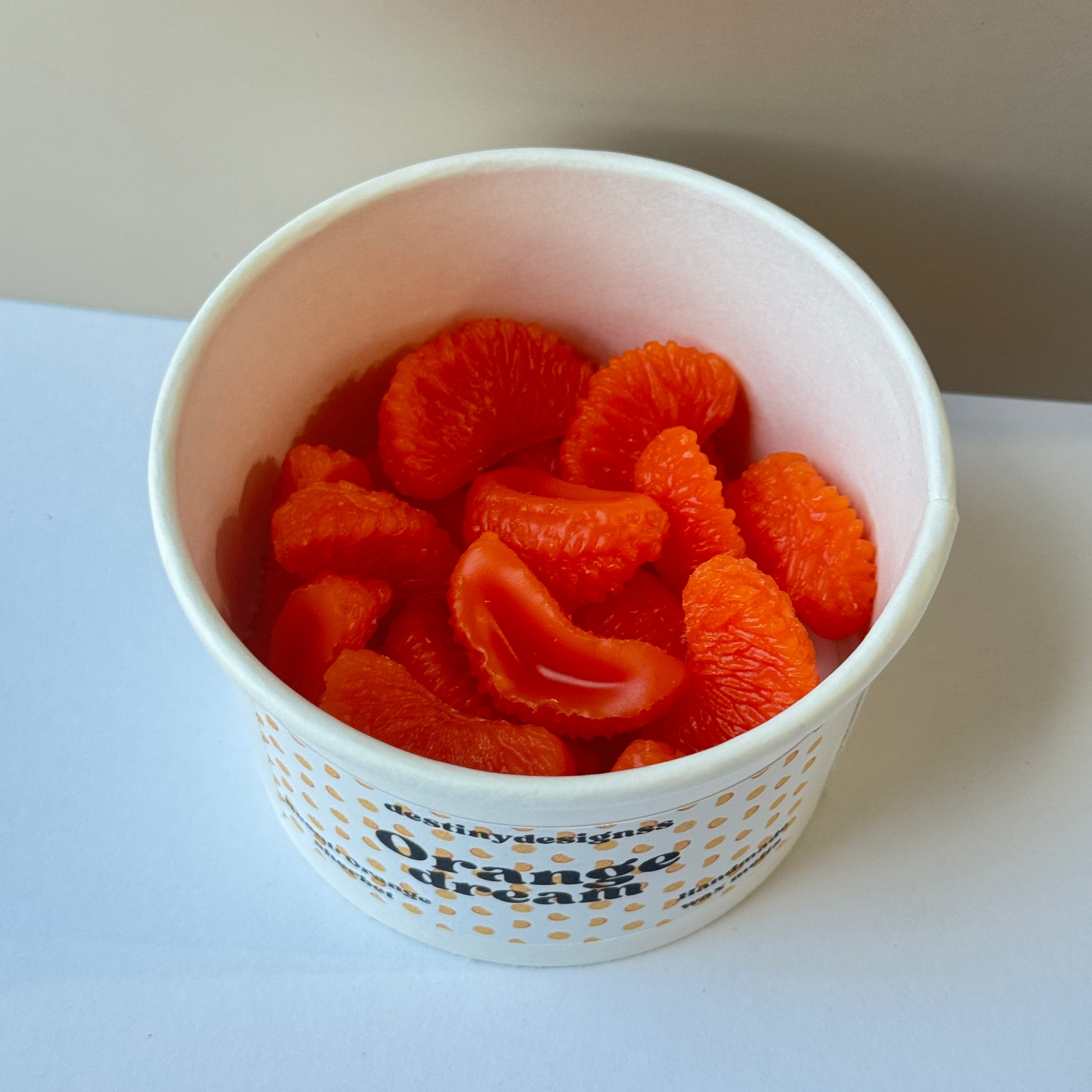 Hand poured oranges wax melt cup