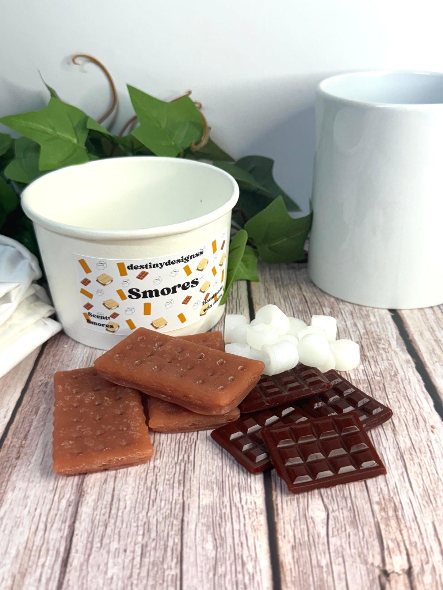 Smores wax melts- hand poured chocolate & marshmallow scented wax tarts, Gift for candle lovers